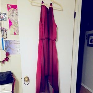 Bisou Bisou Red/Black HiLo Dress